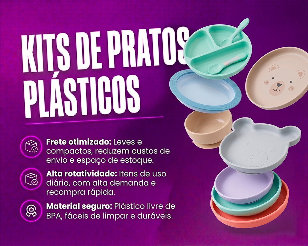 Kit de prato plástico